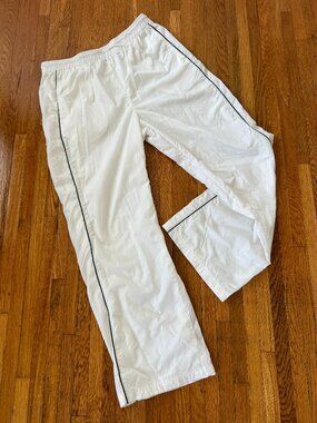 Nike Windrunner High-Waisted Woven Open-Hem Trousers Pants White - Women's Large